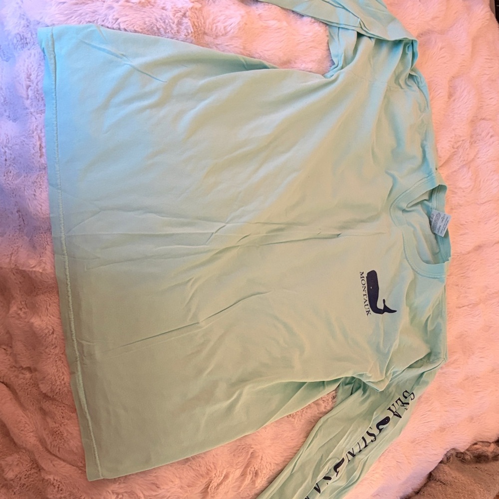 Mint Green Long Sleeve Shirt with Whale Logo